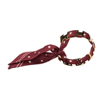 Bracelet doré et Lien en soie - Pois - Rouge