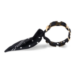 Bracelet doré et Lien en soie - Pois - Noir