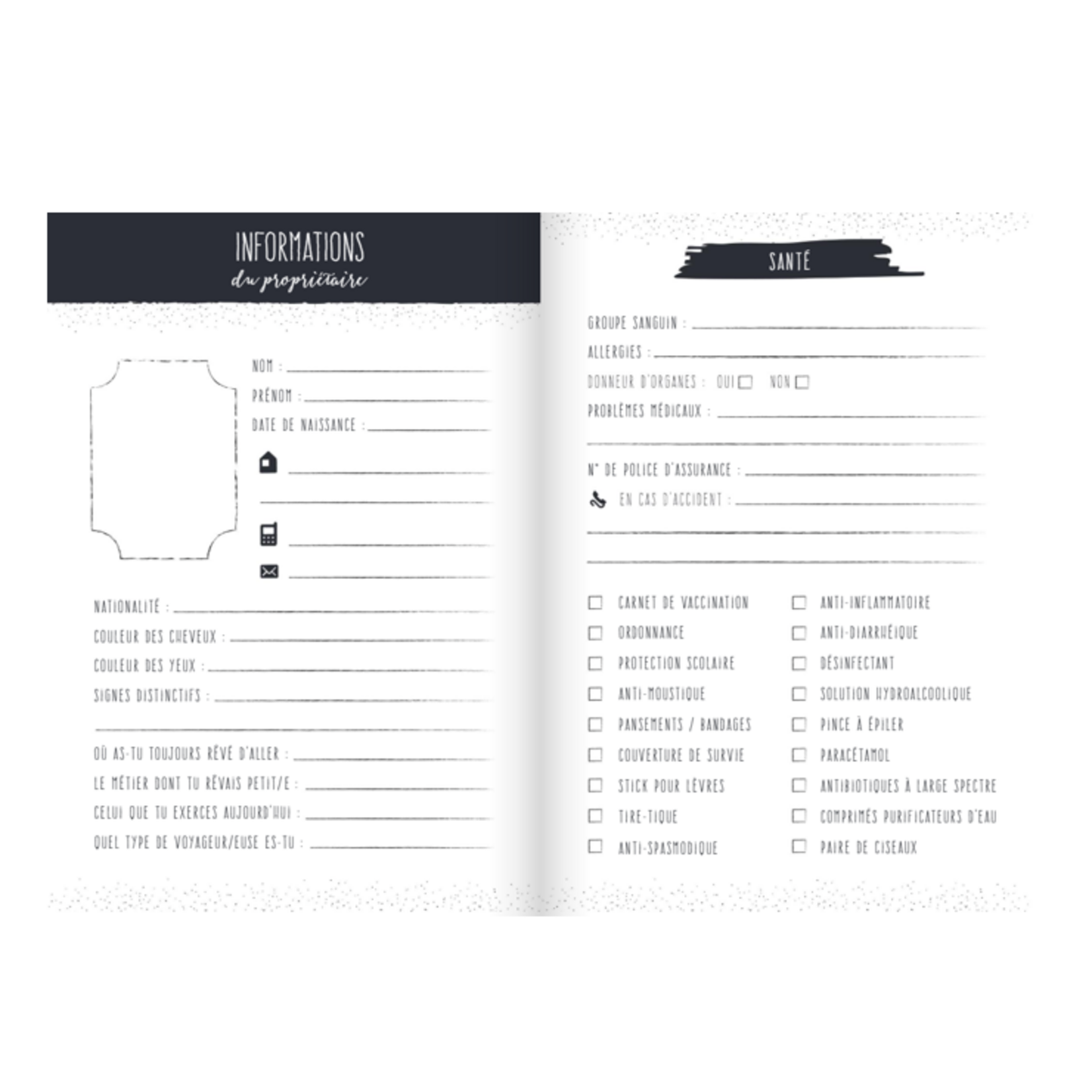 Copy of Voyages Carnet d'aventures (Pages blanches)
