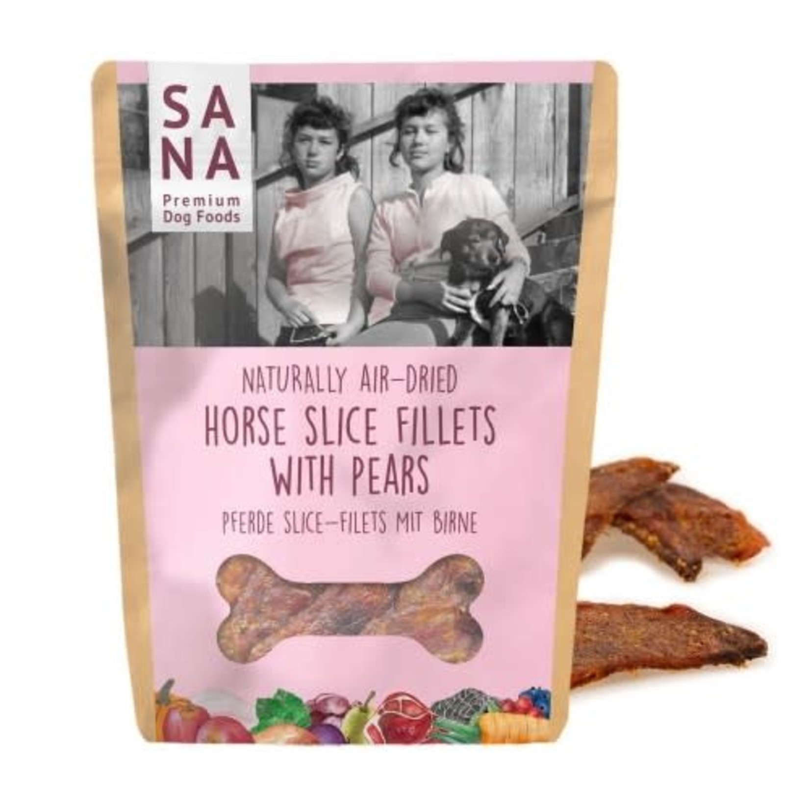 Sana Dog Sana Dog  Slice Fillets paard met peer 100 gram