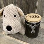 Voorraadpot / bewaarpot in glas 0.75L "Dog treats met hondje"