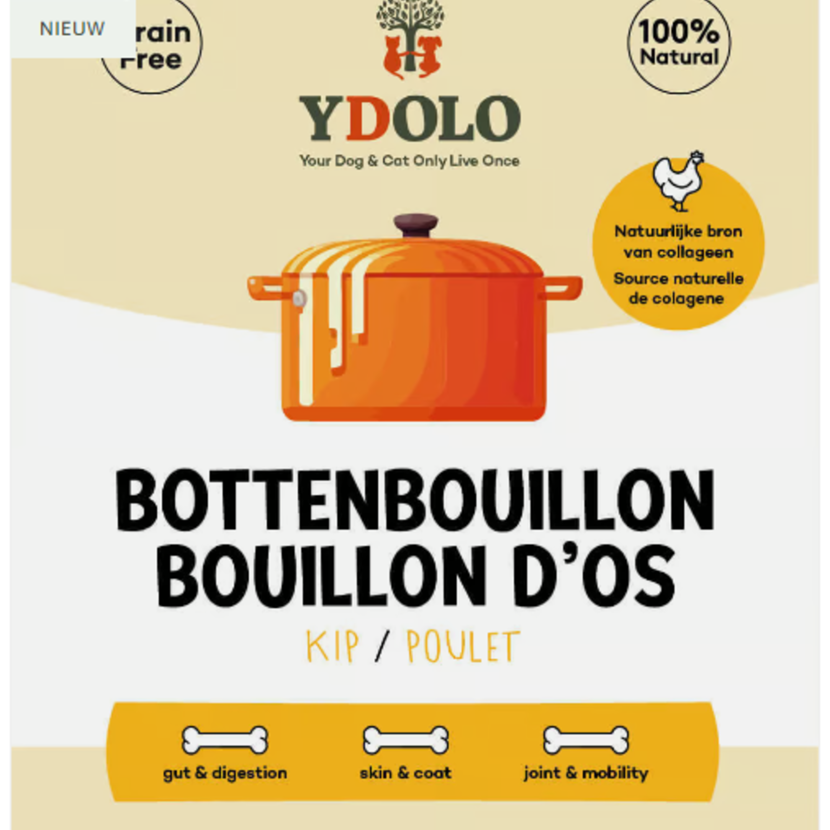 YDOLO YDOLO Bottenbouillon BIO Kip  230ml