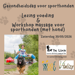 De Link Lezing voeding & workshop massage voor sporthonden      (met hond)