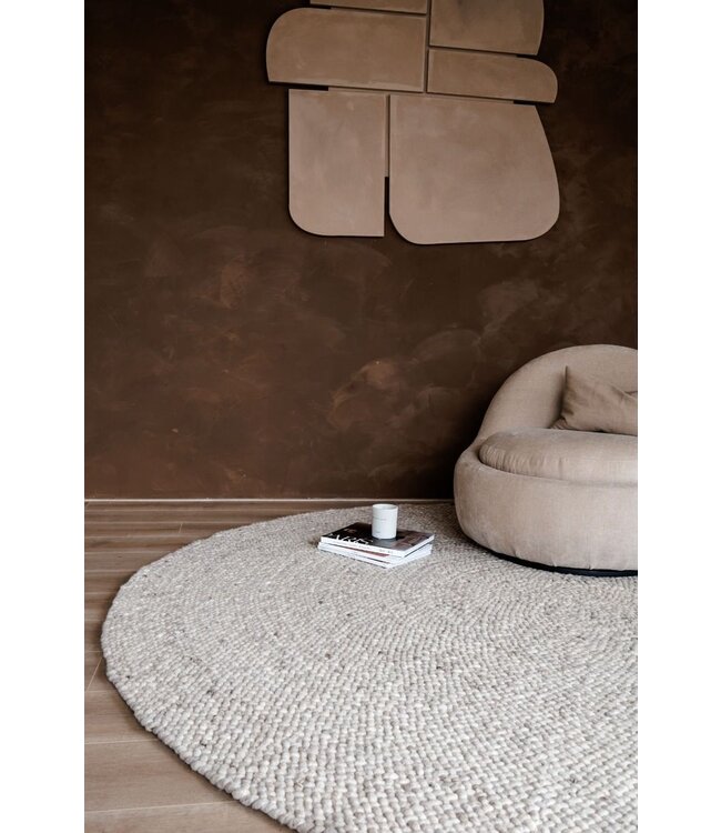Eva Interior Rond Wollen Vloerkleed Palermo beige/taupe