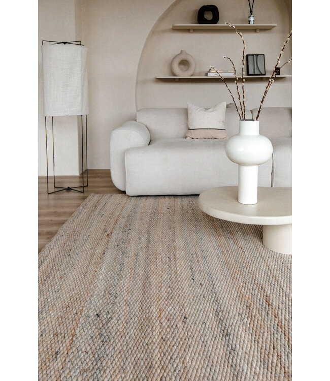 Eva Interior  Wollen Vloerkleed Novara beige/lichtbruin