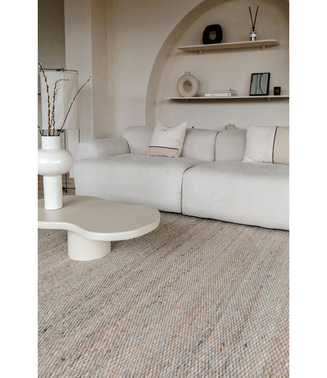 Eva Interior  Wollen Vloerkleed Novara beige/lichtbruin