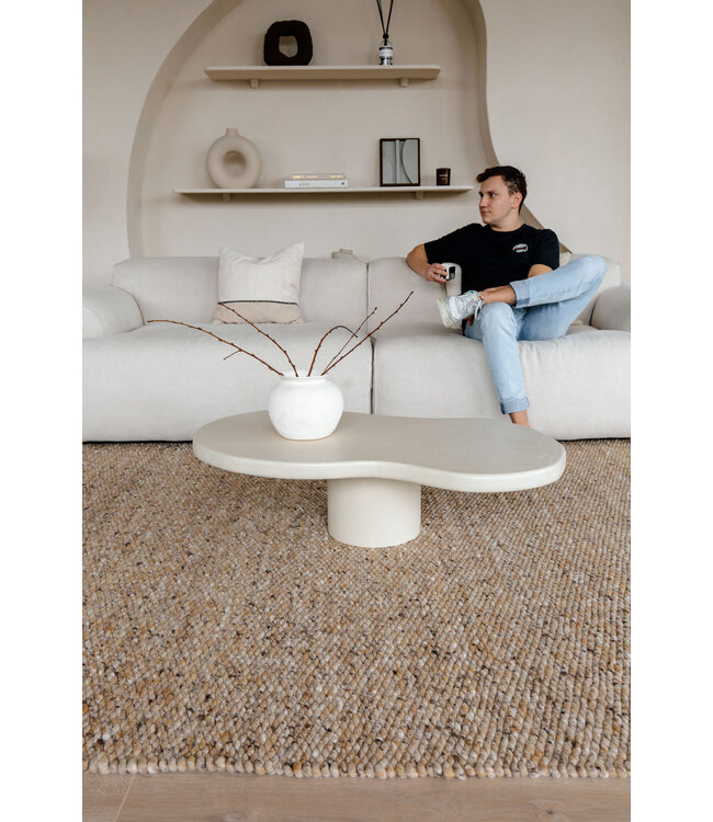 Eva Interior  Wollen Vloerkleed Novara bruin gemeleerd