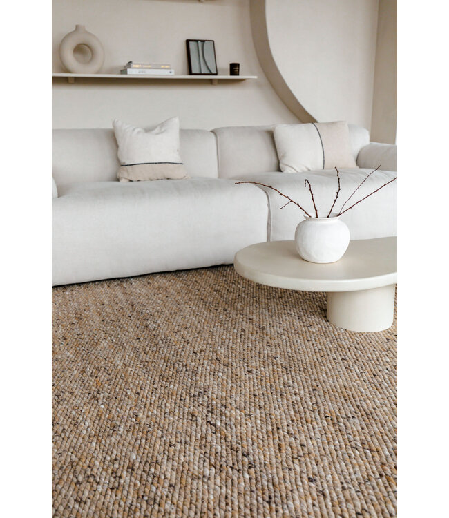 Eva Interior  Wollen Vloerkleed Novara bruin gemeleerd