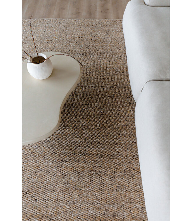 Eva Interior  Wollen Vloerkleed Novara bruin gemeleerd