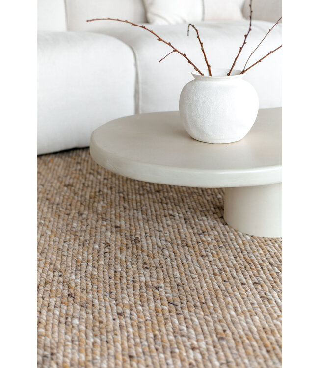 Eva Interior  Wollen Vloerkleed Novara bruin gemeleerd