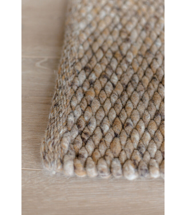 Eva Interior  Wollen Vloerkleed Novara bruin gemeleerd