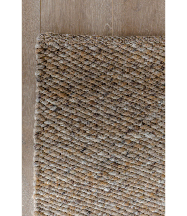 Eva Interior  Wollen Vloerkleed Novara bruin gemeleerd