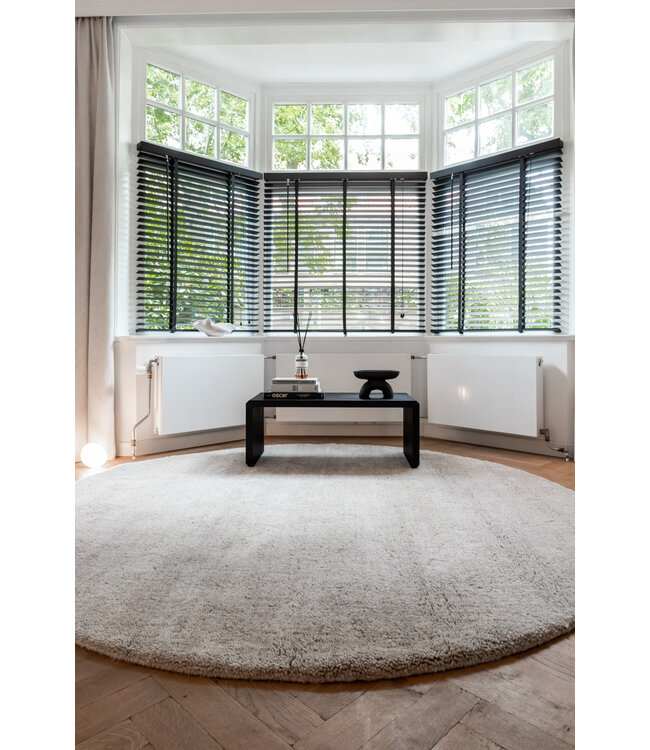 Interieur05  Rond Berber Wollen Vloerkleed Nador licht grijs
