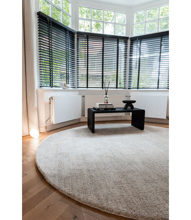 Interieur05  Rond Berber Wollen Vloerkleed Nador licht grijs