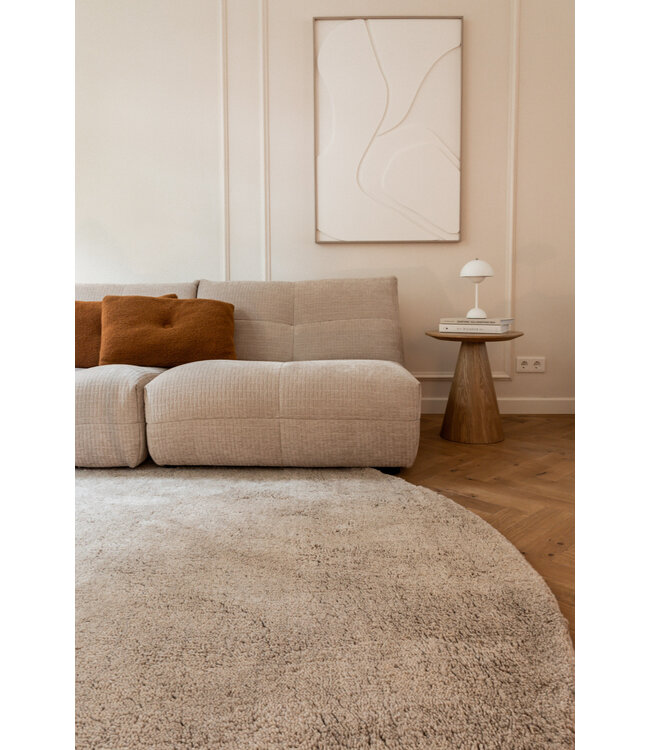 Interieur05  Rond Berber Wollen Vloerkleed Nador licht grijs