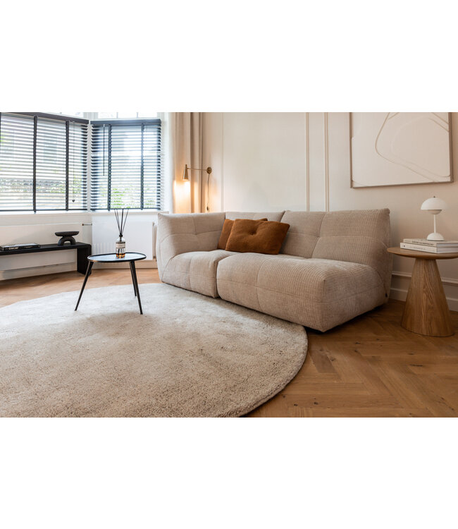 Interieur05  Rond Berber Wollen Vloerkleed Nador licht grijs