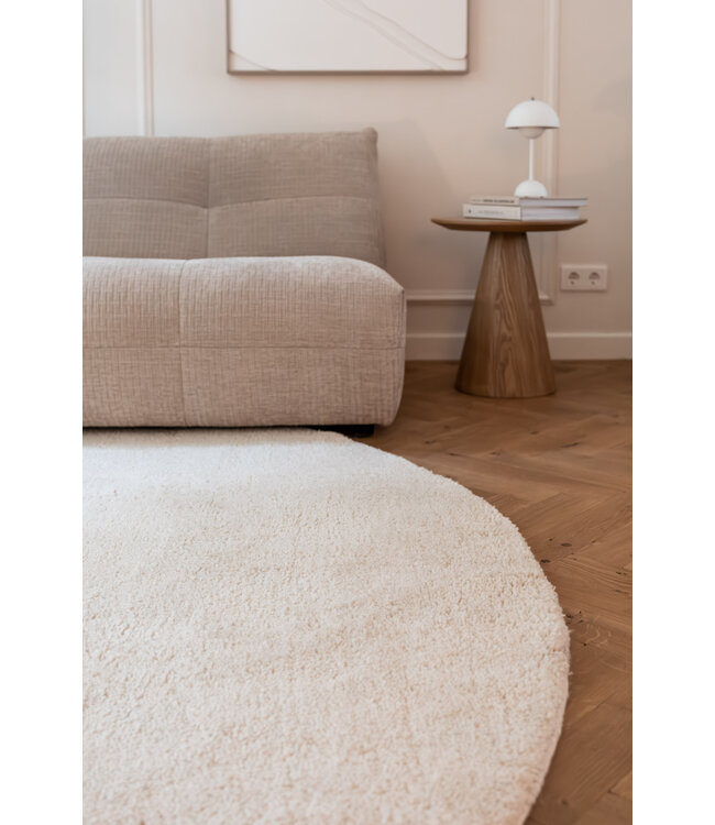 Interieur05  Rond Berber Wollen Vloerkleed Nador ivoor wit