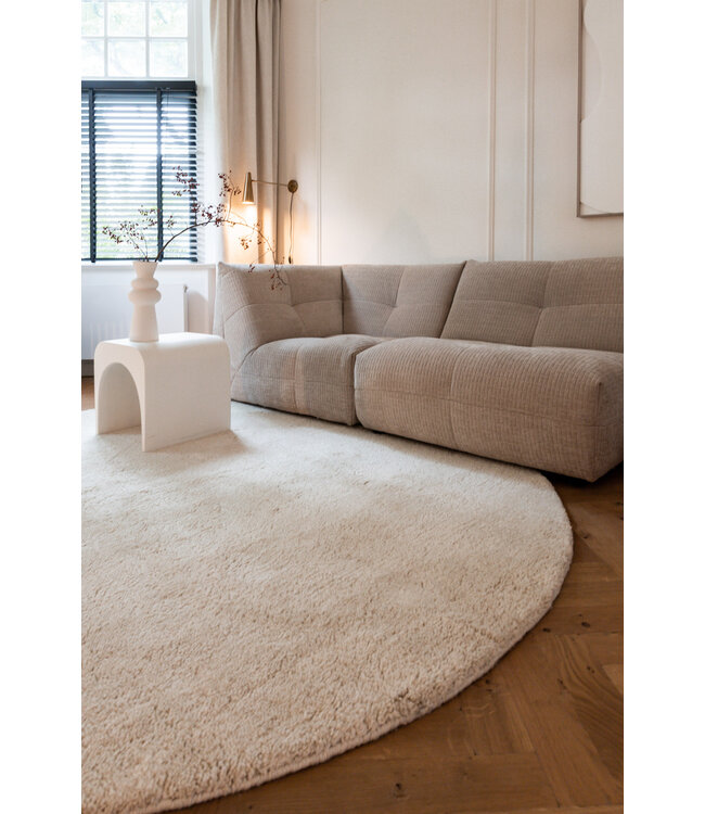Interieur05  Rond Berber Wollen Vloerkleed Nador ivoor wit