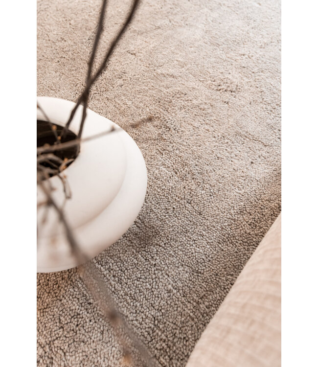 Interieur05  Rond Berber Wollen Vloerkleed Nador zand