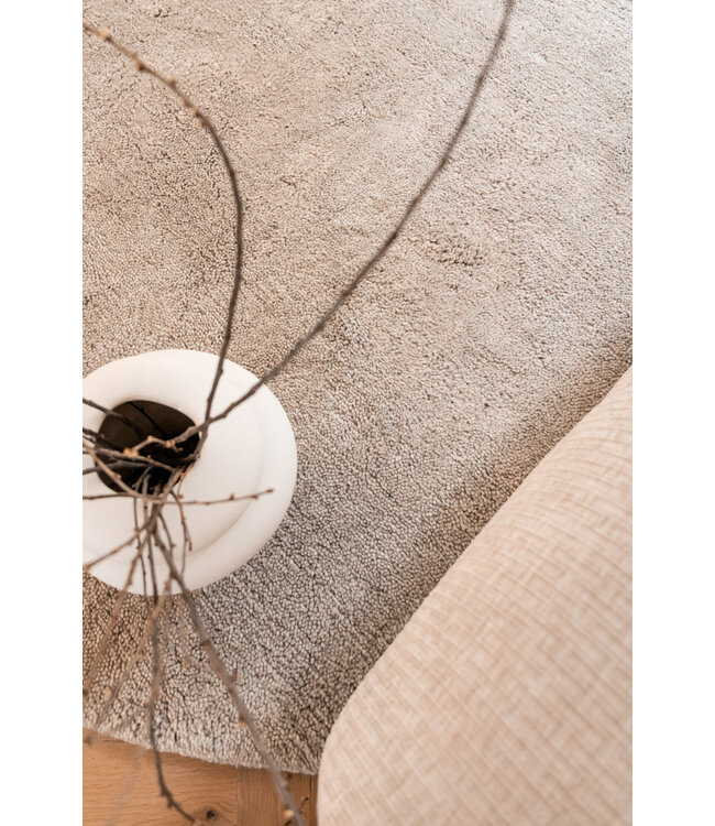 Interieur05  Rond Berber Wollen Vloerkleed Nador zand