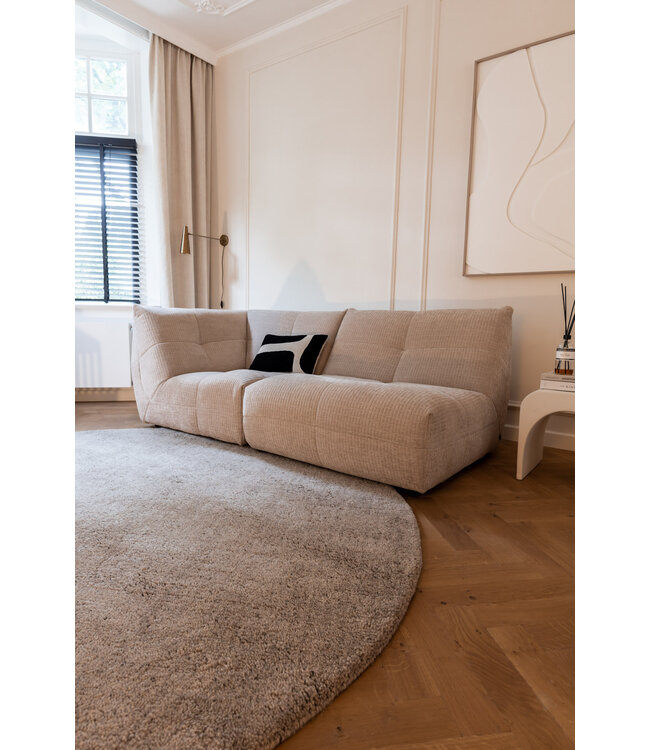 Interieur05  Rond Berber Wollen Vloerkleed Nador zand