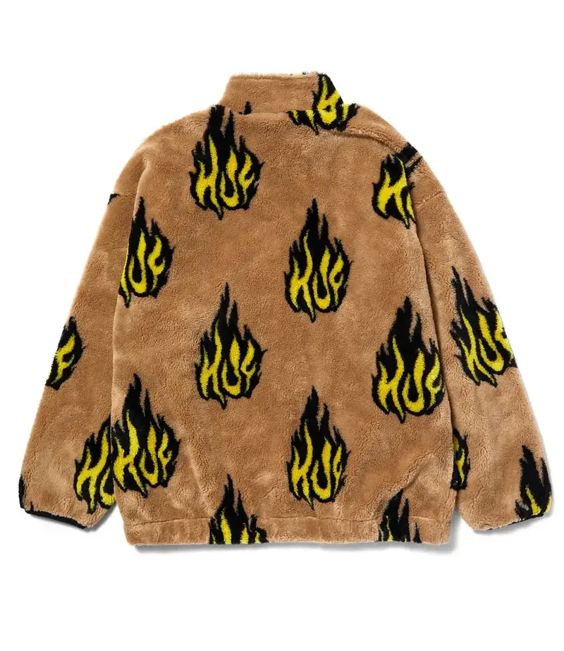 HUF HUF flamin zip sherpa fleece - oatmeal