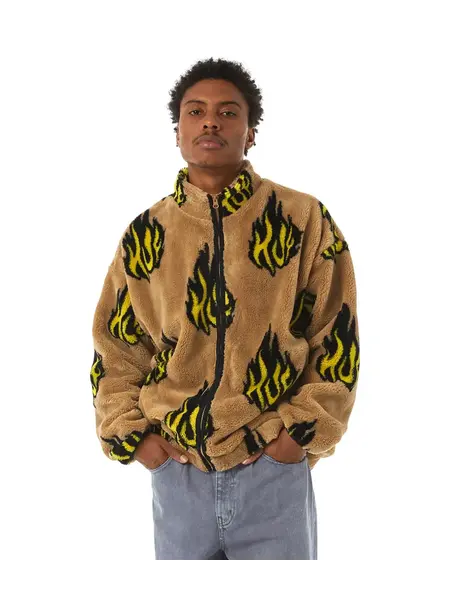 HUF HUF flamin zip sherpa fleece - oatmeal