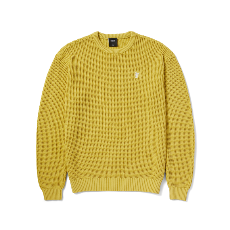 HUF HUF filmore waffle knit sweater - cactus