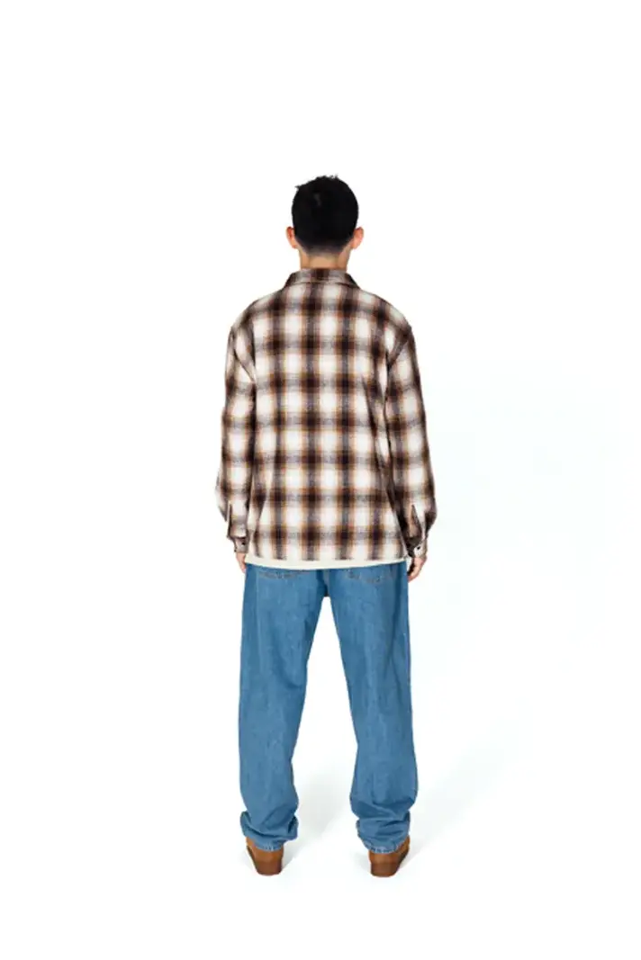 TAIKAN TAIKAN heavy plaid shirt - brown