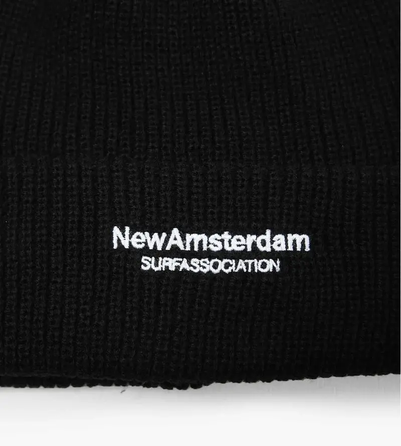 New Amsterdam NEW AMSTERDAM logo beanie - black