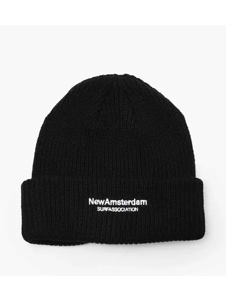 New Amsterdam NEW AMSTERDAM logo beanie - black