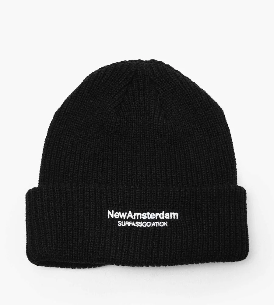 New Amsterdam NEW AMSTERDAM logo beanie - black