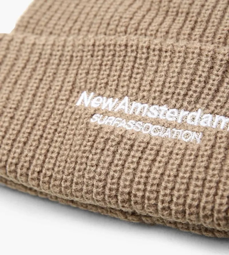 New Amsterdam NEW AMSTERDAM logo beanie - beige