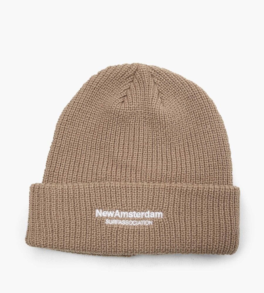 New Amsterdam NEW AMSTERDAM logo beanie - beige