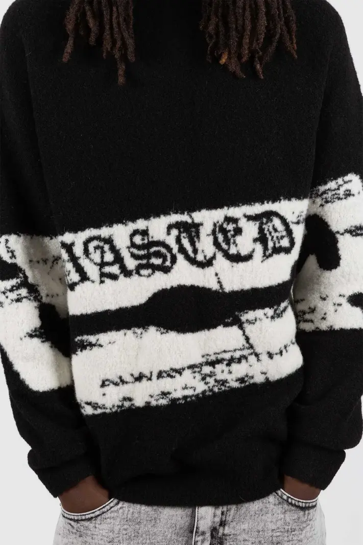WASTED PARIS WASTED PARIS sweater razor pilled - black/white