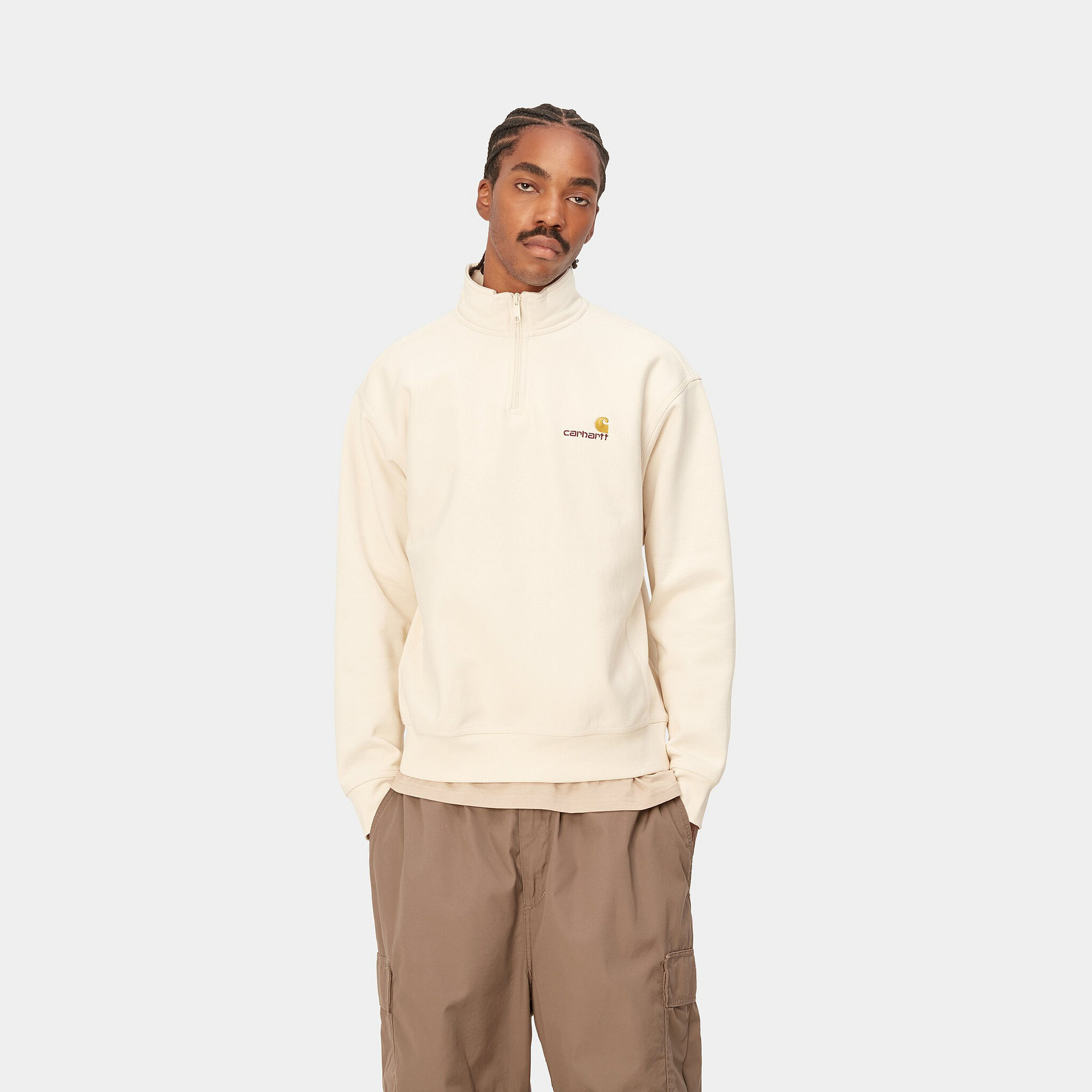 CARHARTT WIP CARHARTT half zip american script - natural