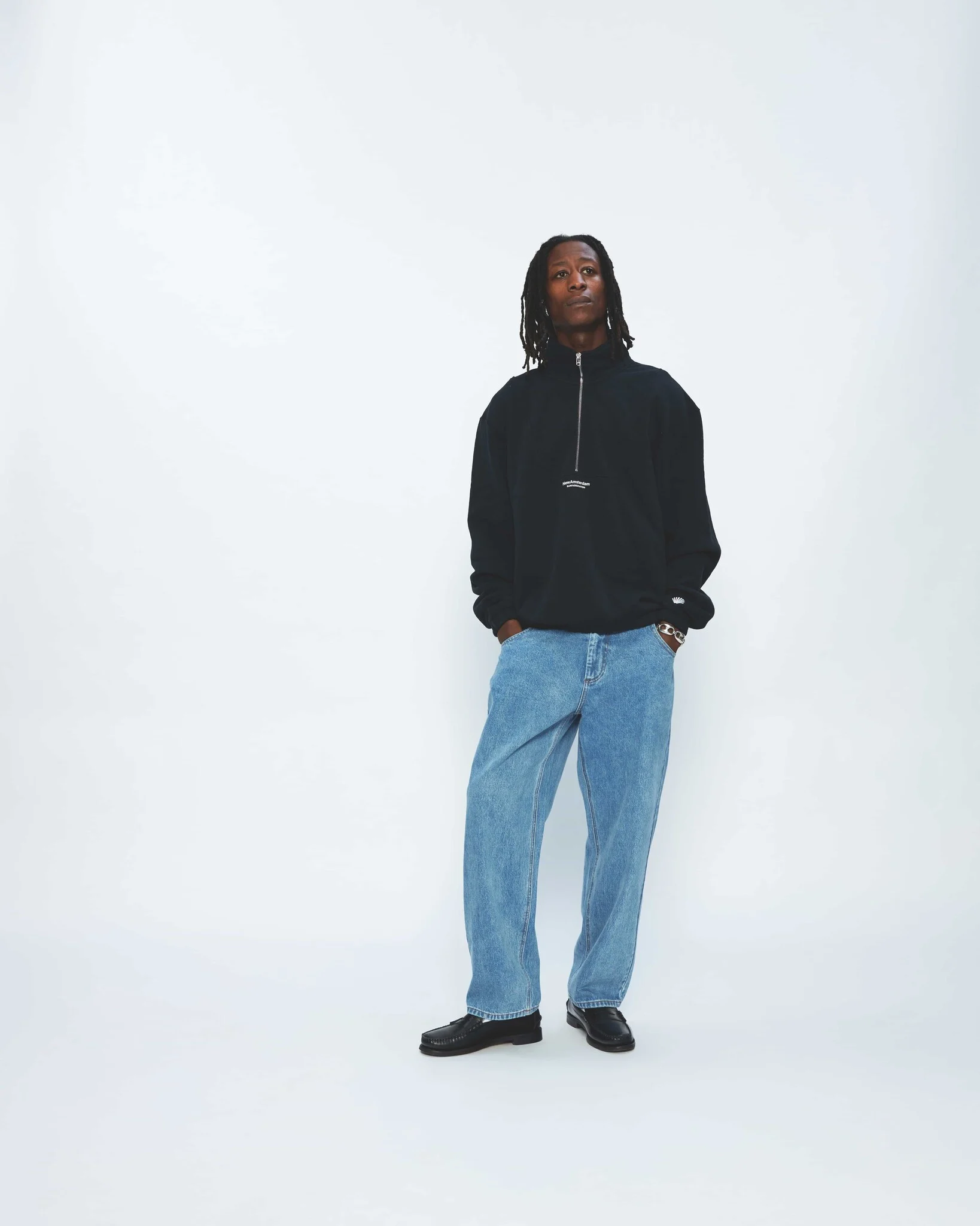 New Amsterdam NASA half zip - black