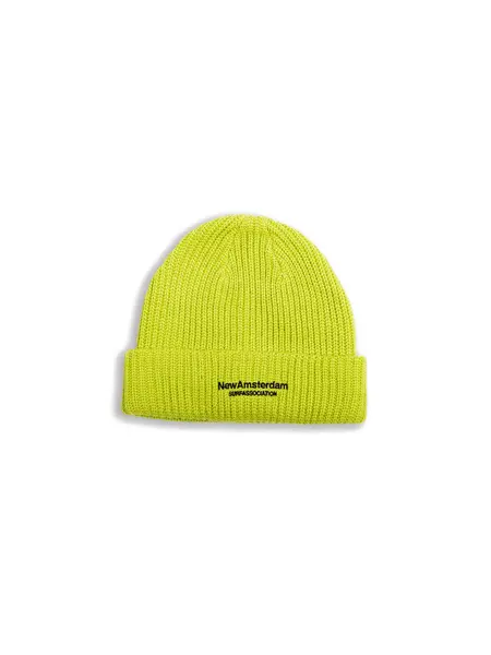 New Amsterdam NEW AMSTERDAM logo beanie - safety green