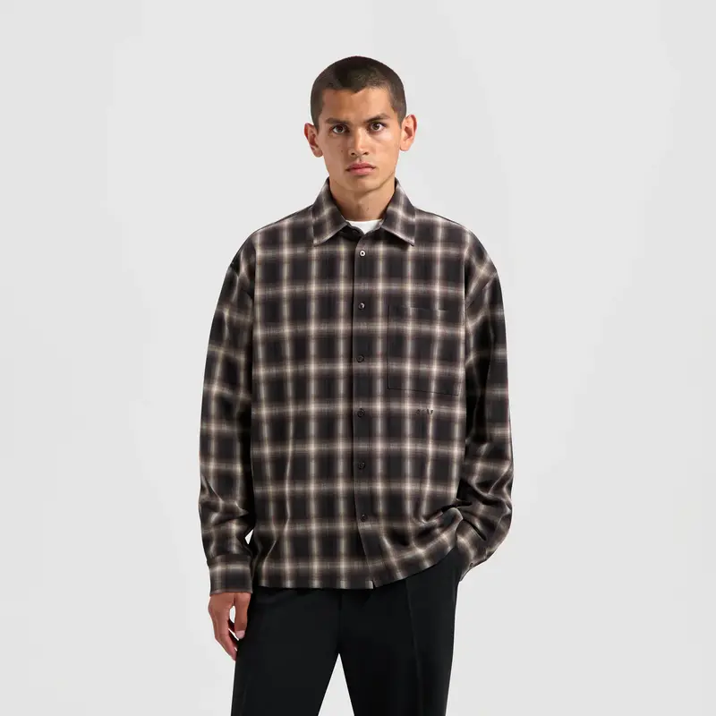 OLAF OLAF plaid boxy shirt - brown/multi