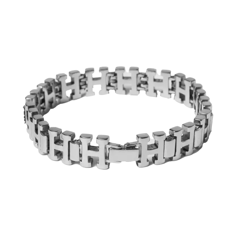 HUF HUF h link bracelet - silver