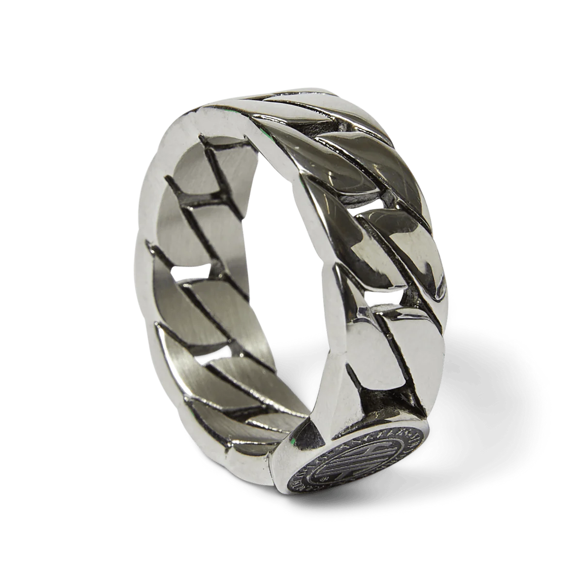 HUF HUF regional cuban link ring - silver