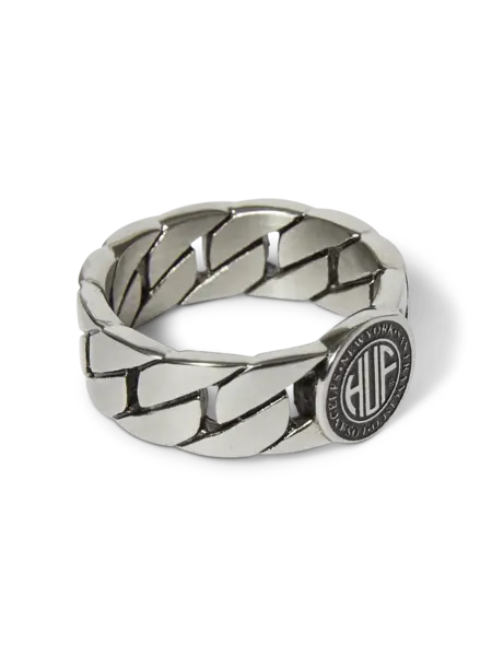 HUF HUF regional cuban link ring - silver