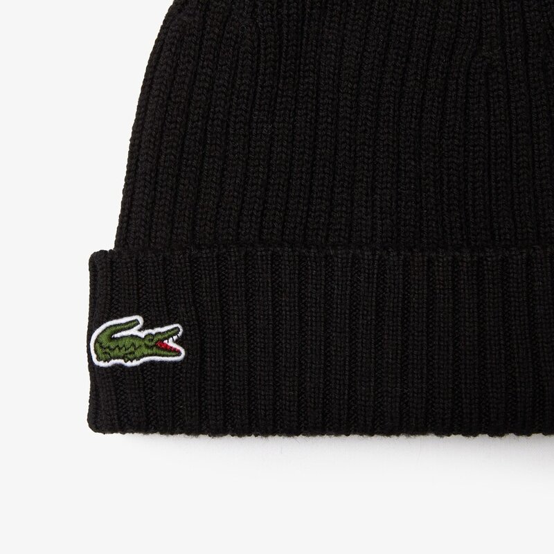 lacoste LACOSTE knitted cap - black