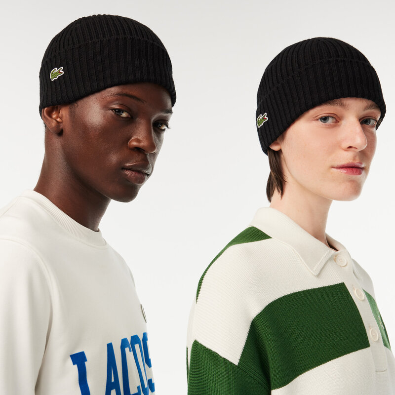 lacoste LACOSTE knitted cap - black