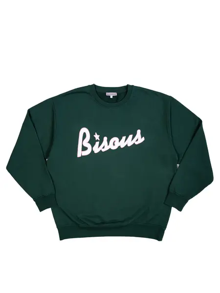 Bisous Bisous BISOUS lounge forest crewneck