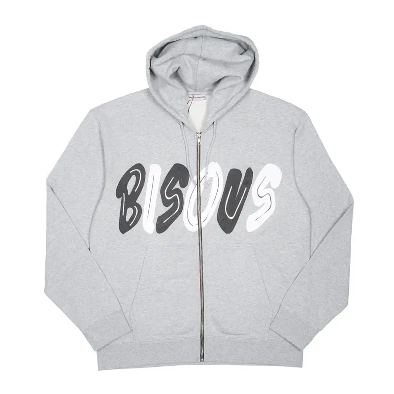 Bisous Bisous BISOUS zipper past hoodie sport - grey