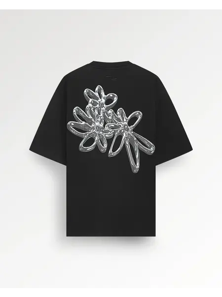 Filling Pieces FILLING PIECES t-shirt chrome flower - black