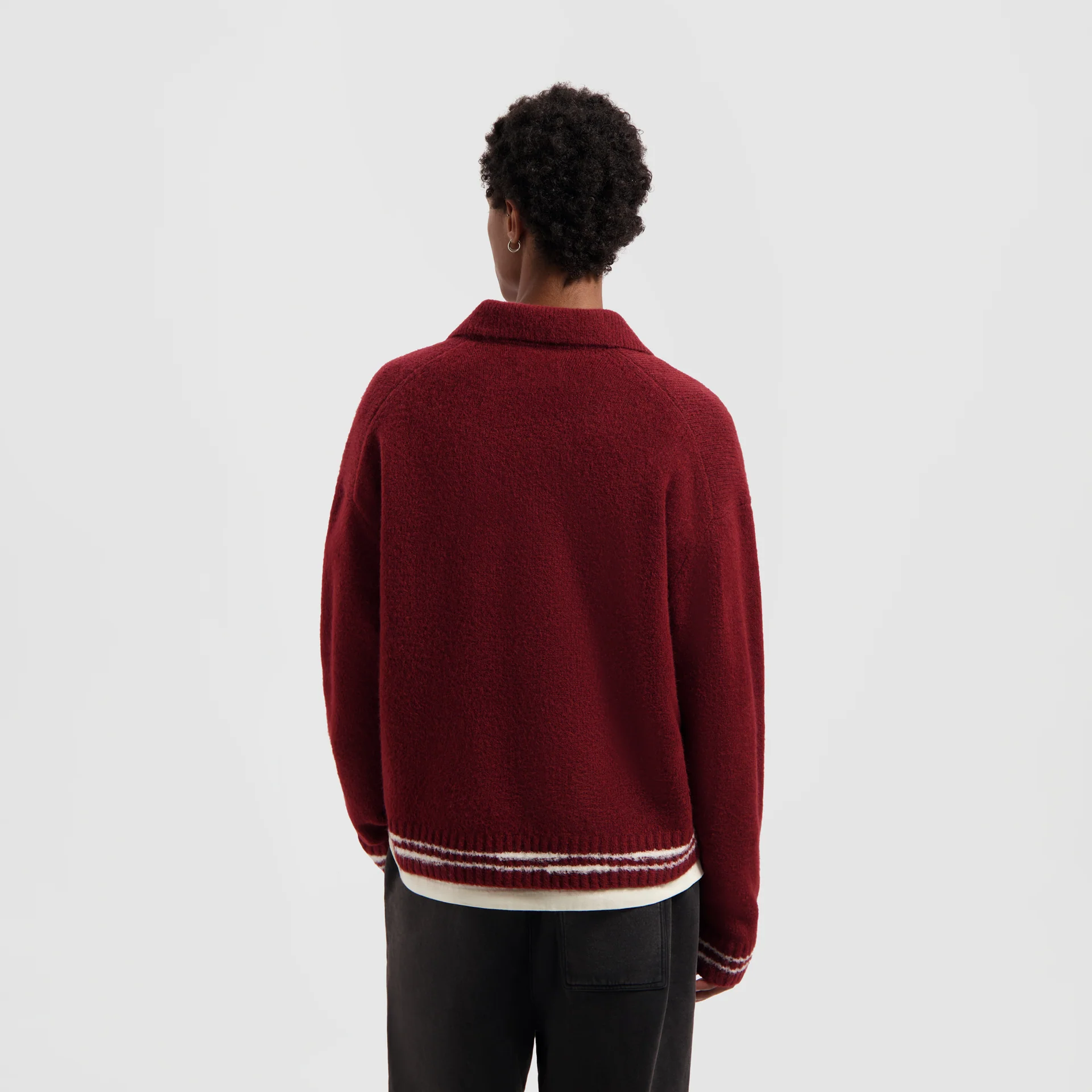 OLAF OLAF crafted detail knitted polo - rum raisin