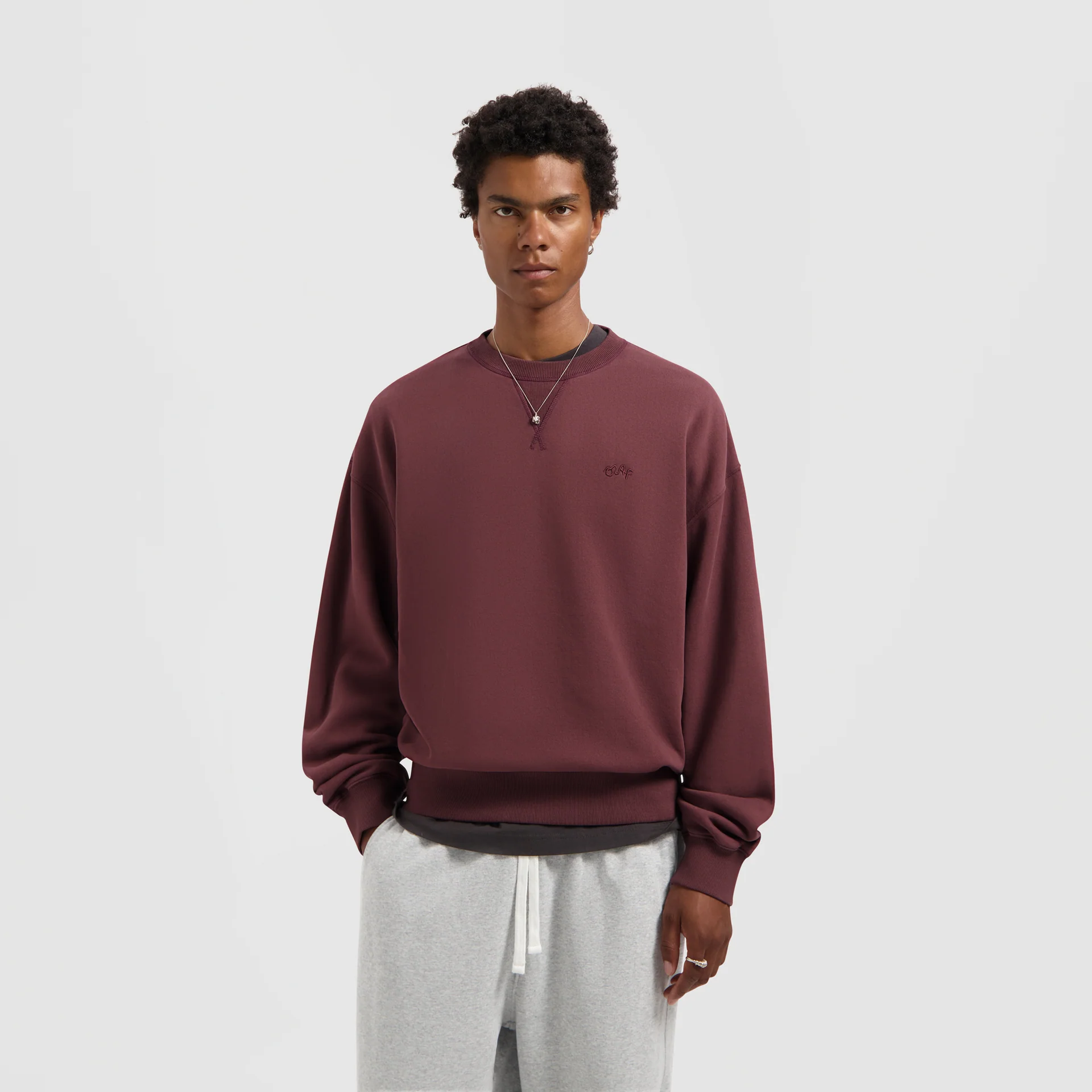 OLAF OLAF washed signature boxy crewneck - rum raisin