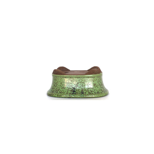 Bonsai pot groen met spikkels  ovaal 16cm